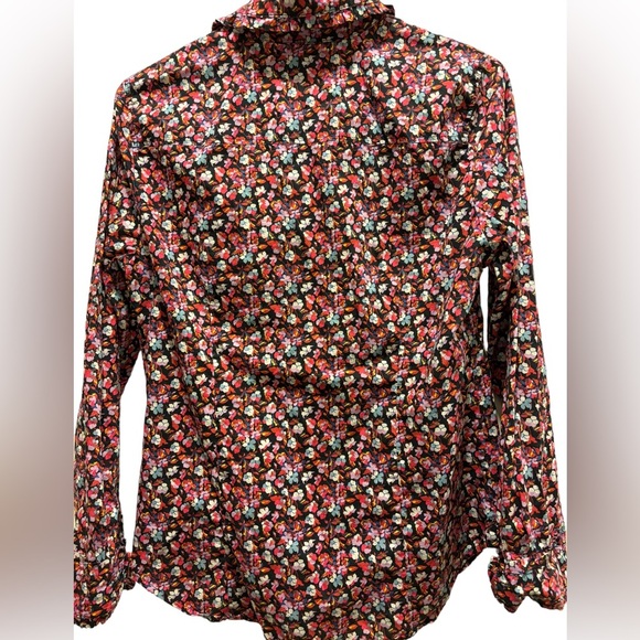 J Crew Liberty Art Fabrics Blouse Top 100% Cotton Paisley Print Multicolor sz 6 - Picture 6 of 7